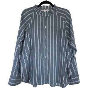 Veronica Beard Striped Long Sleeve Button Front Shirt